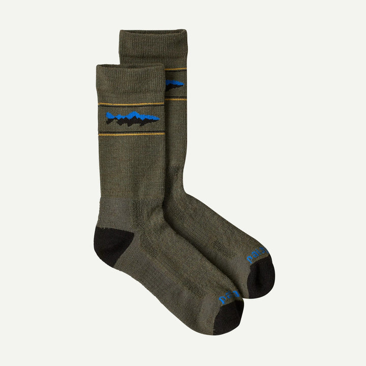 Patagonia Merino Wool Blend Crew Socks - Mountain Trout: Basin Green
