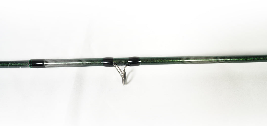 Snake guide and wrap detail on a Douglas DXF Gen 2 fly rod blank