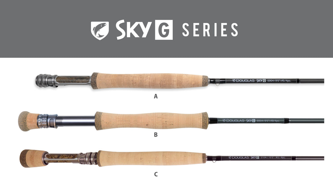 Douglas Sky G grip options across the range, handles A, B and C