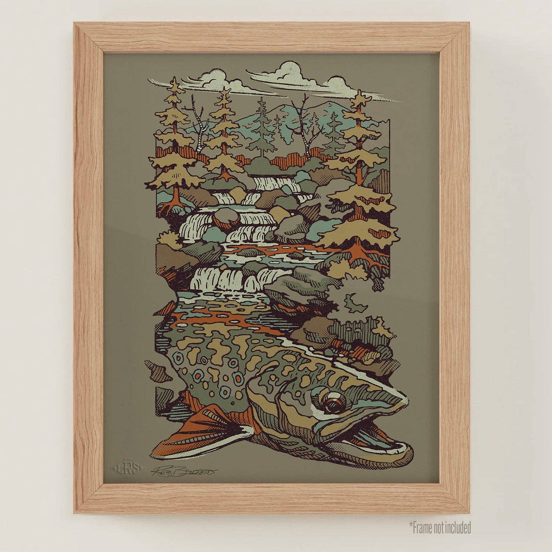 Lakes Rivers Streams Trout Waters Print - Brook Trout Waters 2.0