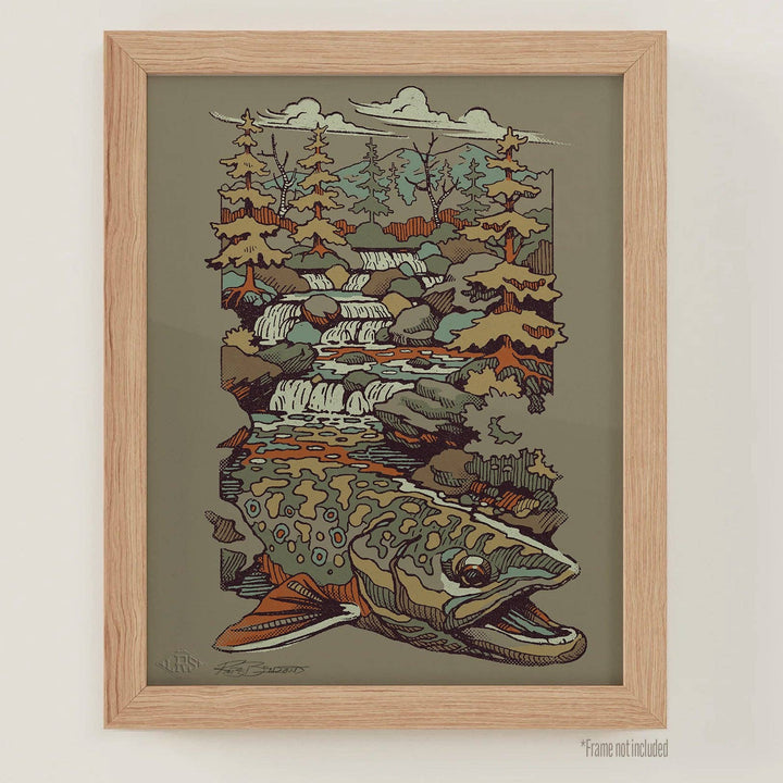Lakes Rivers Streams Trout Waters Print - Brook Trout Waters 2.0