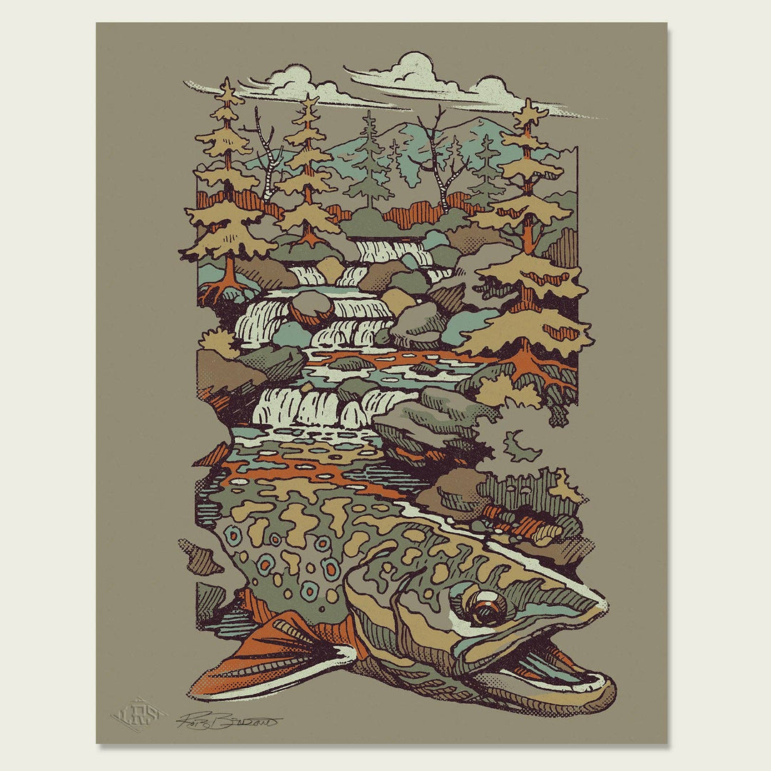 Lakes Rivers Streams Trout Waters Print - Brook Trout Waters 2.0