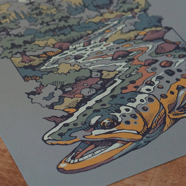 Lakes Rivers Streams Trout Waters Print - Brown Trout Waters 2.0