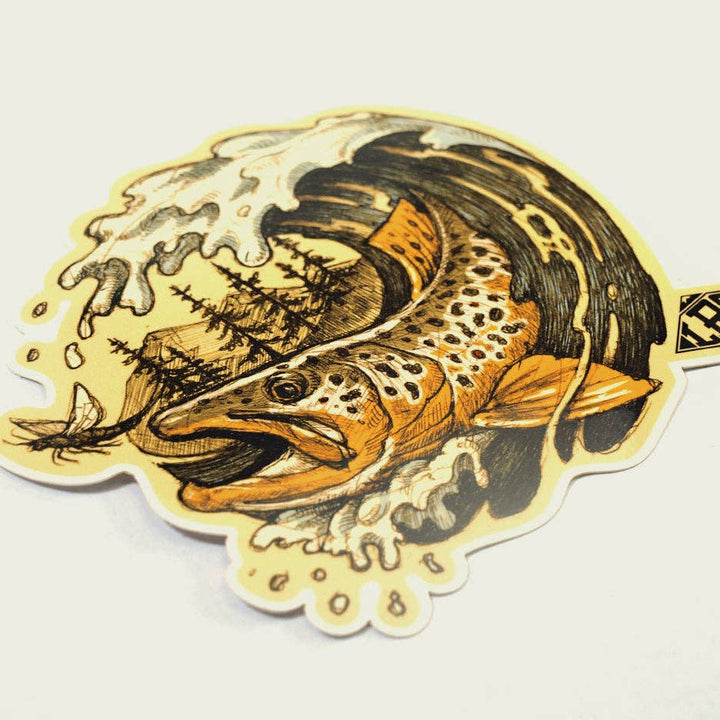 Lakes Rivers Streams Decal - Brown Trout Wave