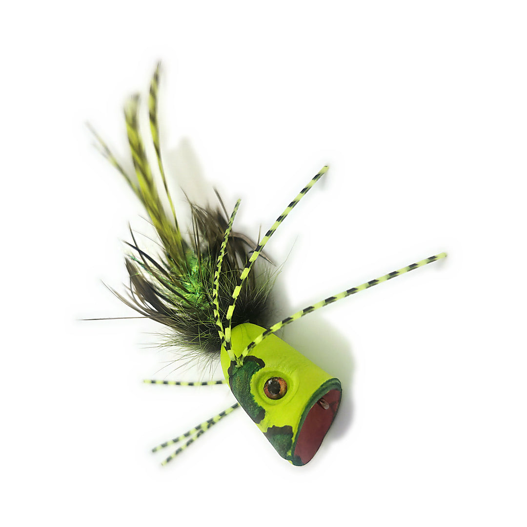 AJ's Popper - hand-painted frog head with a cupped face