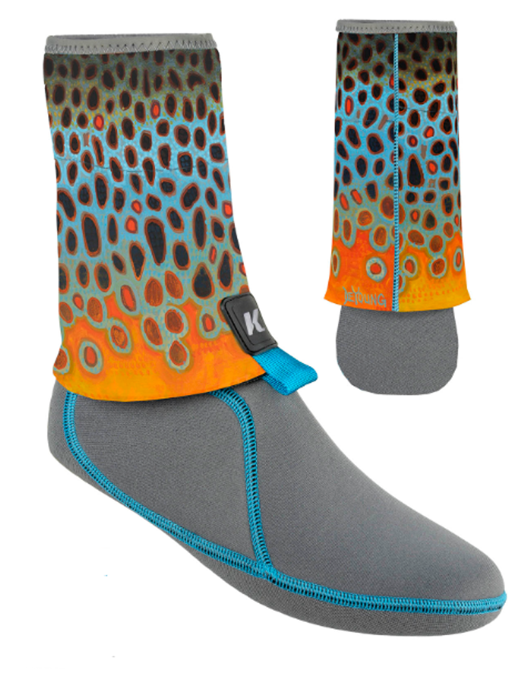 Korkers I-Drain Neoprene Wading Sock, DeYoung Brown Flank, 3.5mm