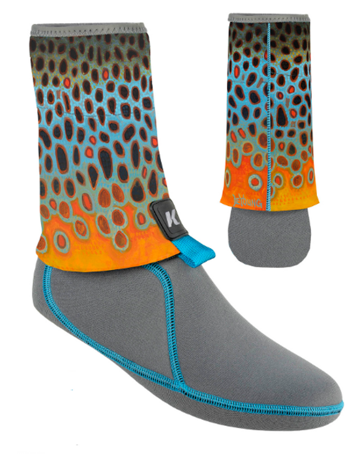 Korkers I-Drain Neoprene Wading Sock, DeYoung Brown Flank, 3.5mm