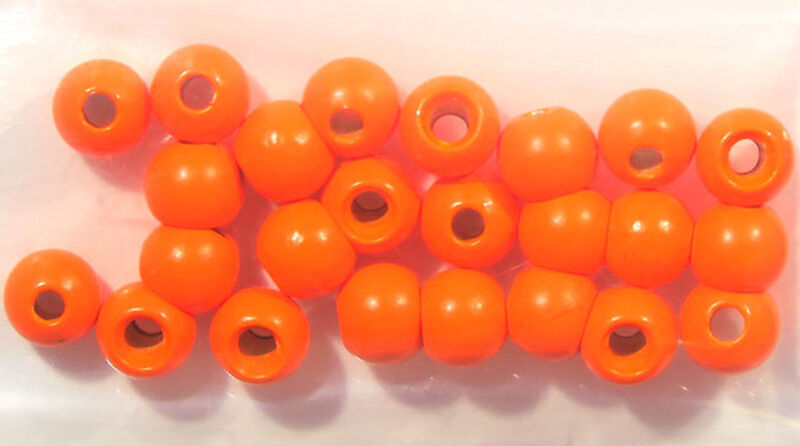 Fl. Orange Brass Beads