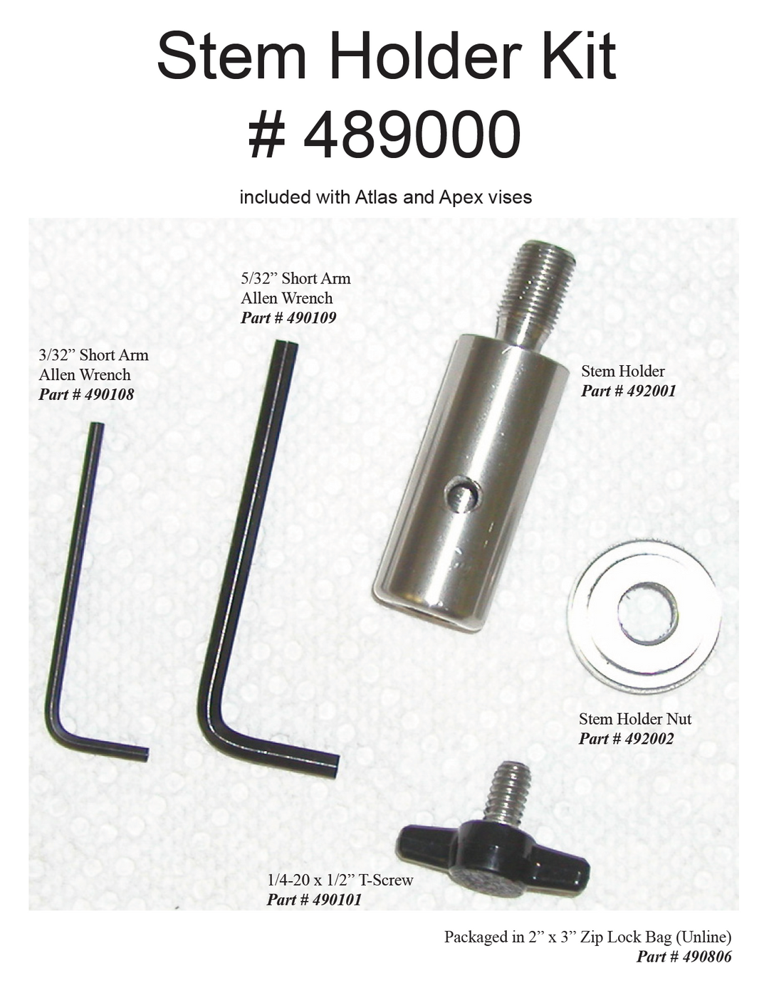 Vise Stem Holder Kit